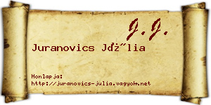 Juranovics Júlia névjegykártya